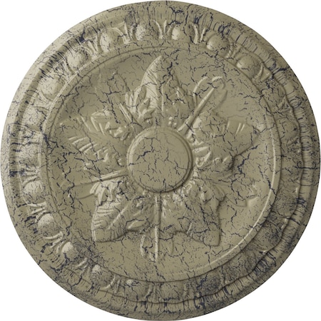 Ekena Millwork Exeter Ceiling Medallion (Fits Canopies up to 3 1/8"), 17 3/4"OD x 1 1/8"P, Castle Stone Crackle CM17EXCSC
